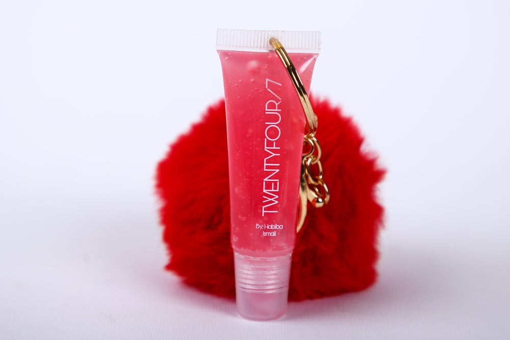 Twenty Four Seven-Lip Gloss With Fluffy Key Chain “Red”