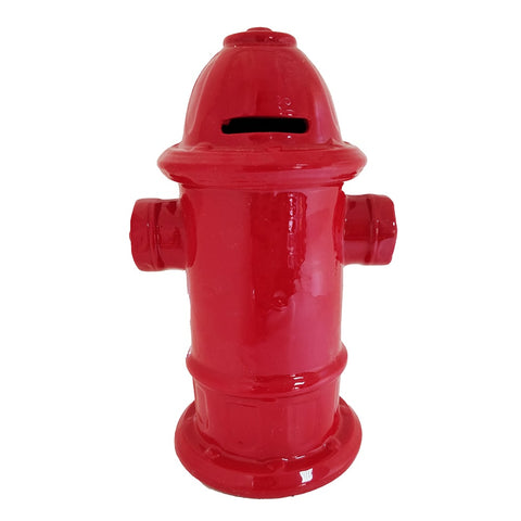 OddBits-Ceramic Fire Hydrant coin Bank"Red"