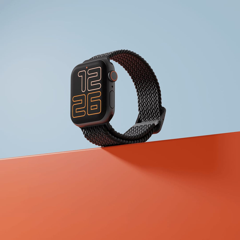 Hitch-Flexible Braided Solo Loop For Apple Watch 'Black' Size 42:44
