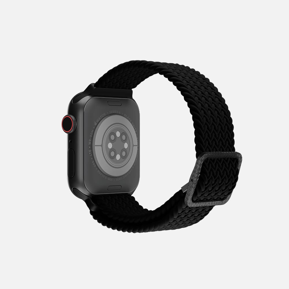 Hitch-Flexible Braided Solo Loop For Apple Watch 'Black' Size 42:44