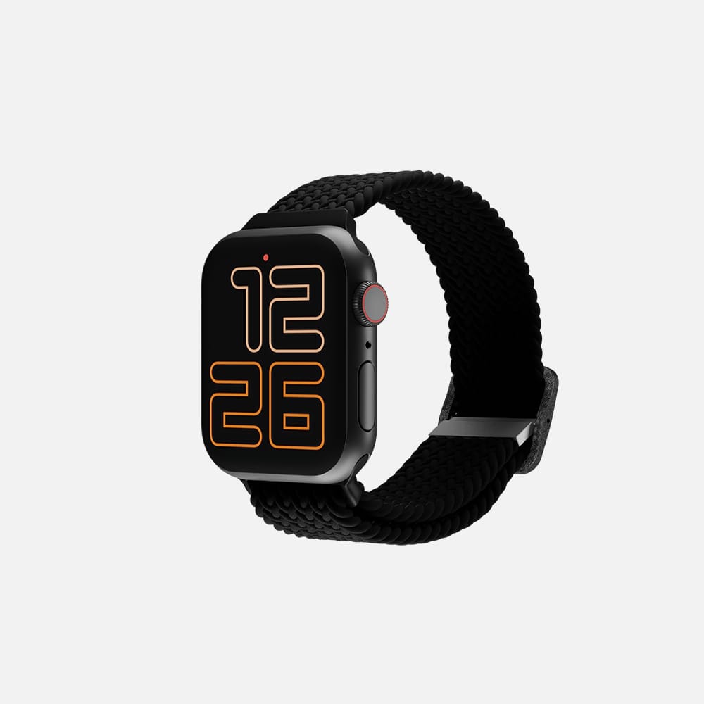 Hitch-Flexible Braided Solo Loop For Apple Watch 'Black' Size 42:44