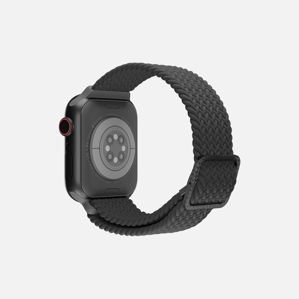 Hitch-Flexible Braided Solo Loop For Apple Watch 'Grey' Size 42:44