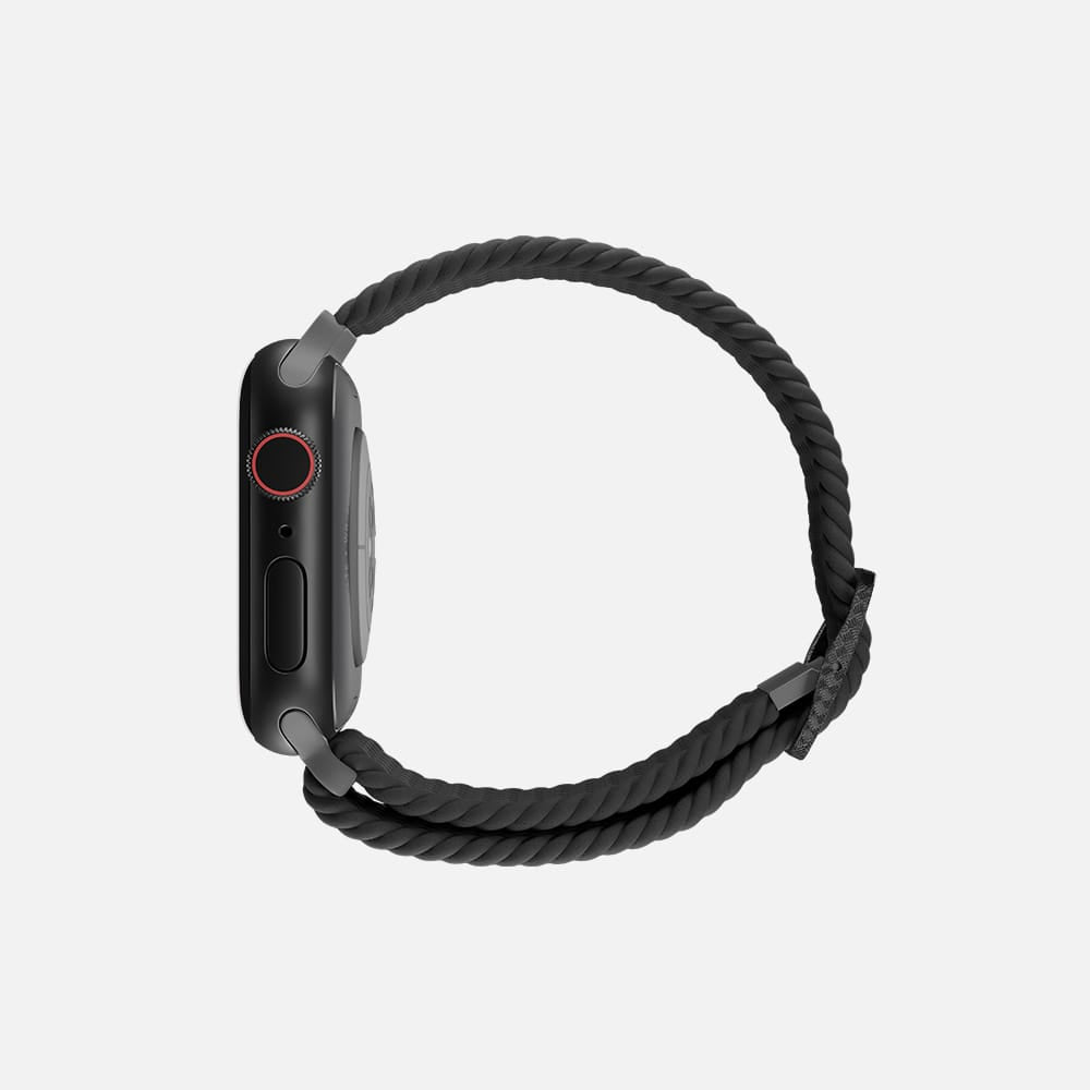 Hitch-Flexible Braided Solo Loop For Apple Watch 'Grey' Size 42:44
