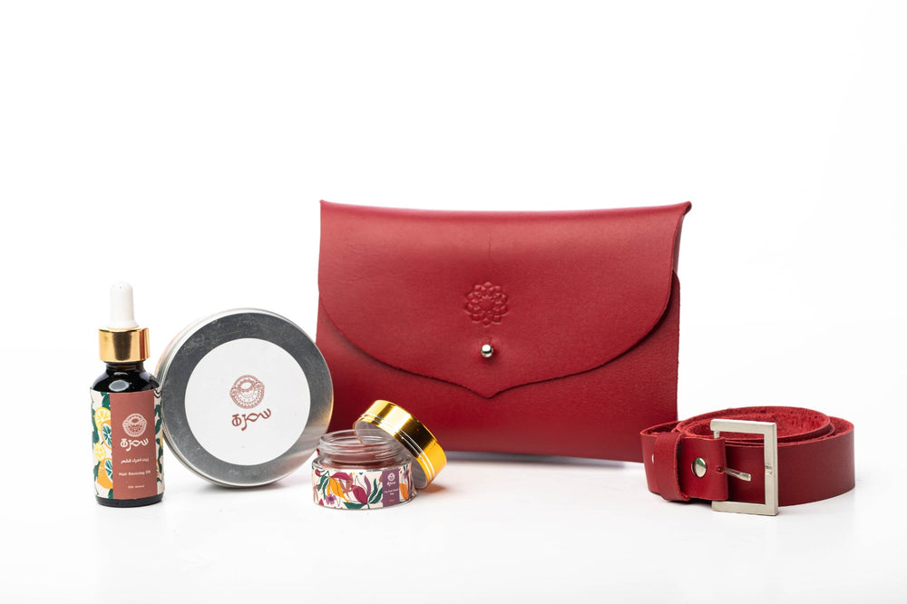 Ready Made Gifts-Samra Red Waist Bag Set
