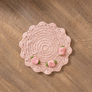 
            
                Load image into Gallery viewer, Country Charm-Shabby Crochet Coaster Pale Pink
            
        