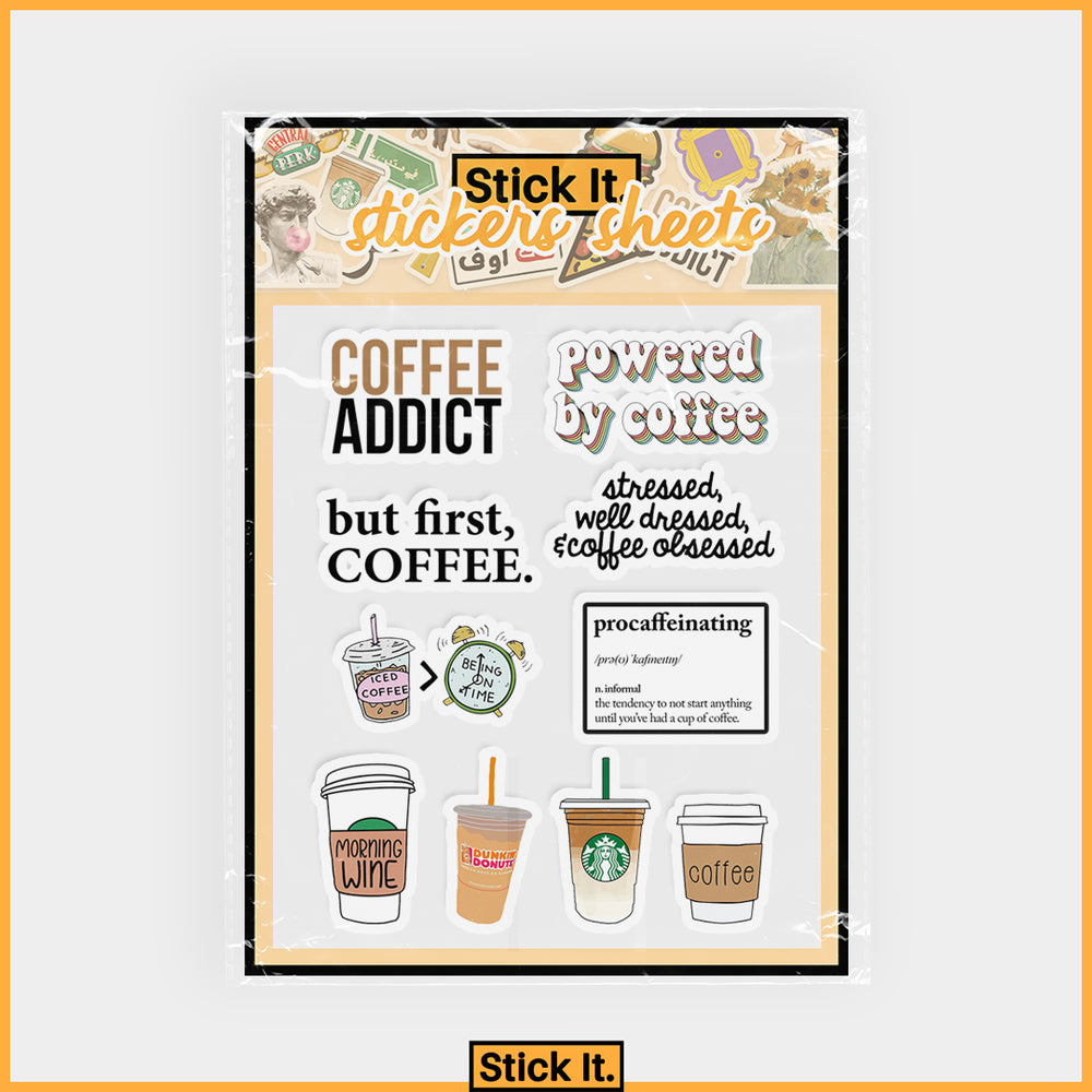 Stick It-Coffee Addicts Stickers Sheet