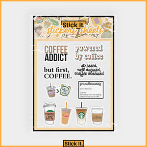 
            
                Load image into Gallery viewer, Stick It-Coffee Addicts Stickers Sheet
            
        