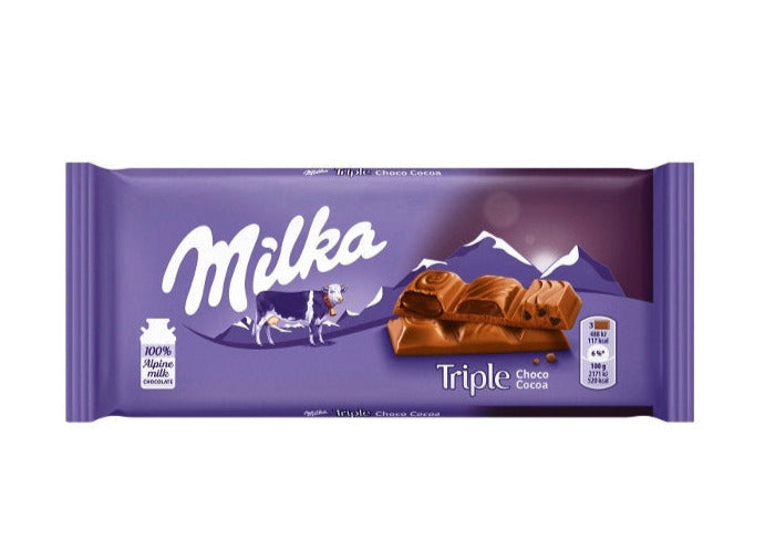 Milka-Triple Choco Cocoa Chocolate 100 Gram