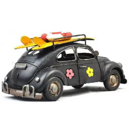 OddBits-Vintage Black Handmade VW Beetle Model