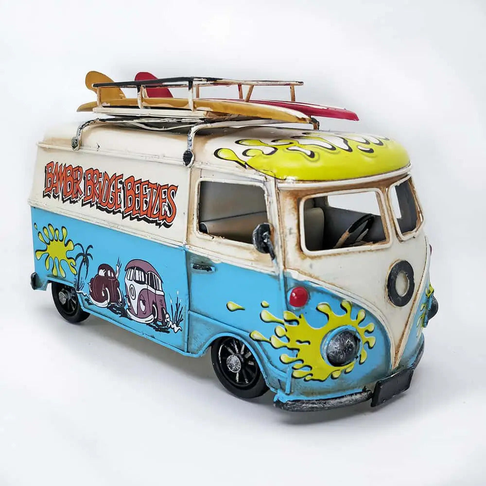 OddBits-Vintage VW Bamber Mid Bus Van Model"Blue"