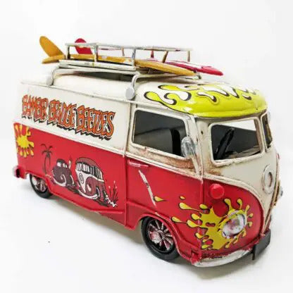 OddBits-Vintage VW Bamber Mid Bus Van Model"Red"