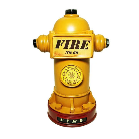 OddBits-Resin Fire Hydrant Money Box Piggy Bank Home Decor"Yellow"