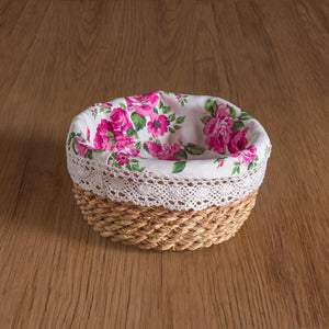 Country Charm-Fleur Collection Halfa Round Basket
