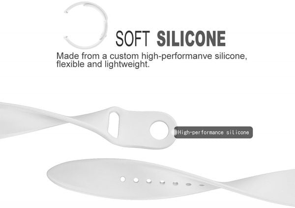 Silicone Band For Apple Watch 38/40mm "White"
