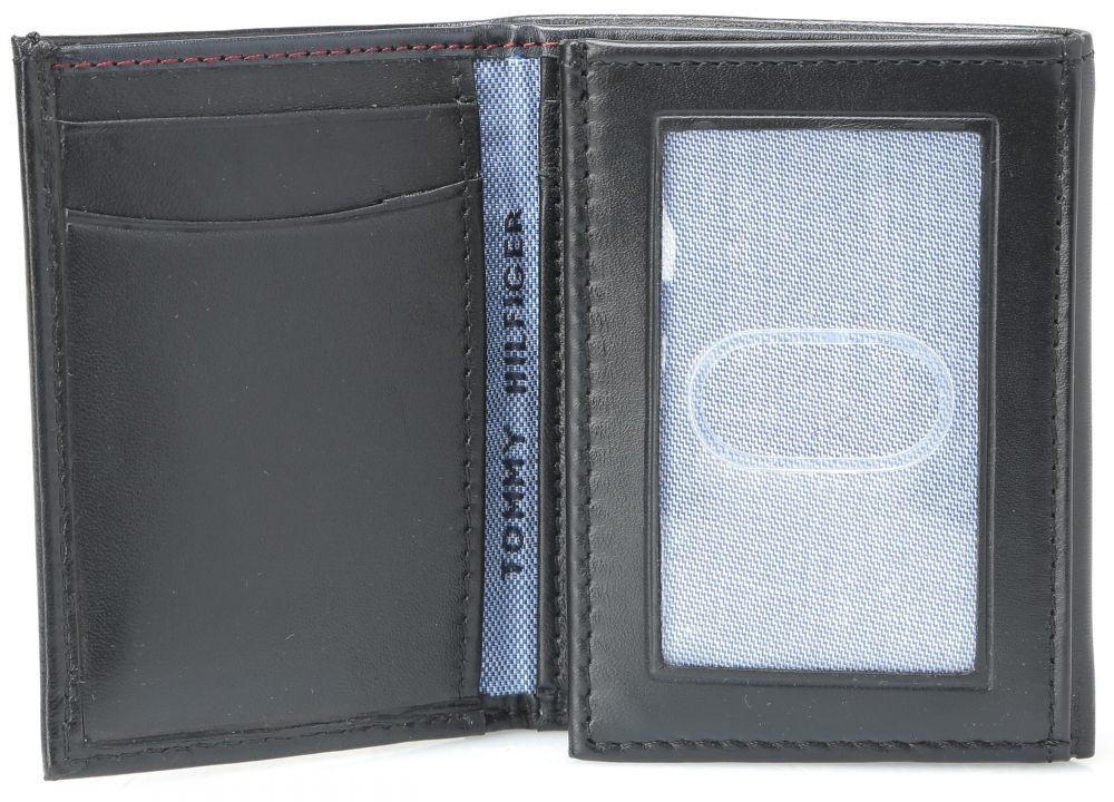 Tommy Hilfiger-Men's Leather Oxford Slim Trifold Wallet "Black"