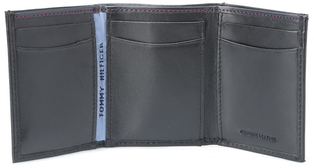 Tommy Hilfiger-Men's Leather Oxford Slim Trifold Wallet "Black"