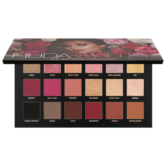 
            
                Load image into Gallery viewer, HUDA BEAUTY-ROSE GOLD REMASTERED EYESHADOW PALETTE
            
        