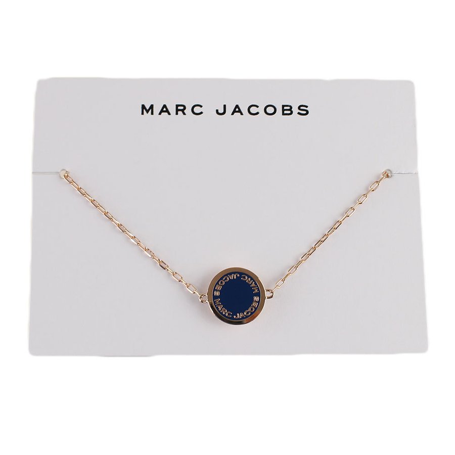 Marc jacobs retail enamel logo disc necklace