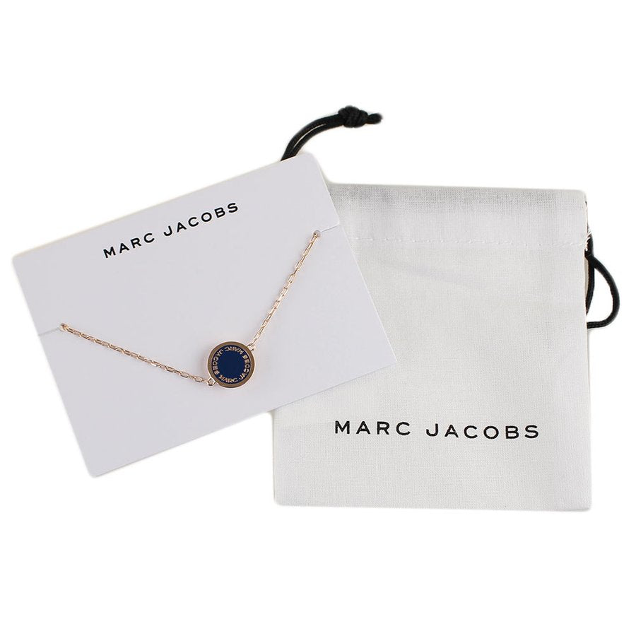 Marc Jacobs-MARC JACOBS Navy/Rose Gold Logo Disc Enamel Bracelet
