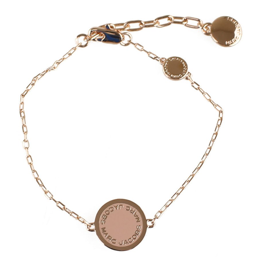 
            
                Load image into Gallery viewer, Marc Jacobs-MARC JACOBS Peach/Rose Gold Logo Disc Enamel Bracelet
            
        