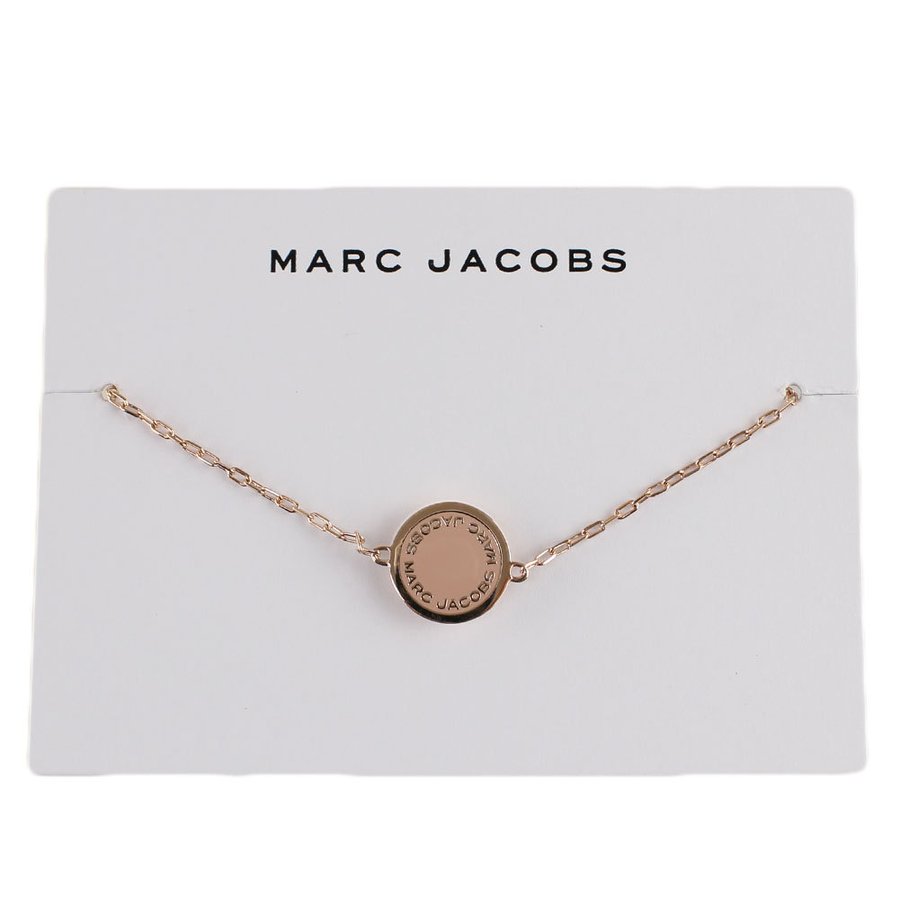 Marc Jacobs-MARC JACOBS Peach/Rose Gold Logo Disc Enamel Bracelet