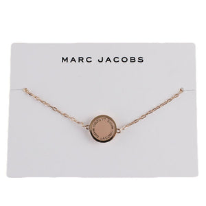 Marc Jacobs-MARC JACOBS Peach/Rose Gold Logo Disc Enamel Bracelet