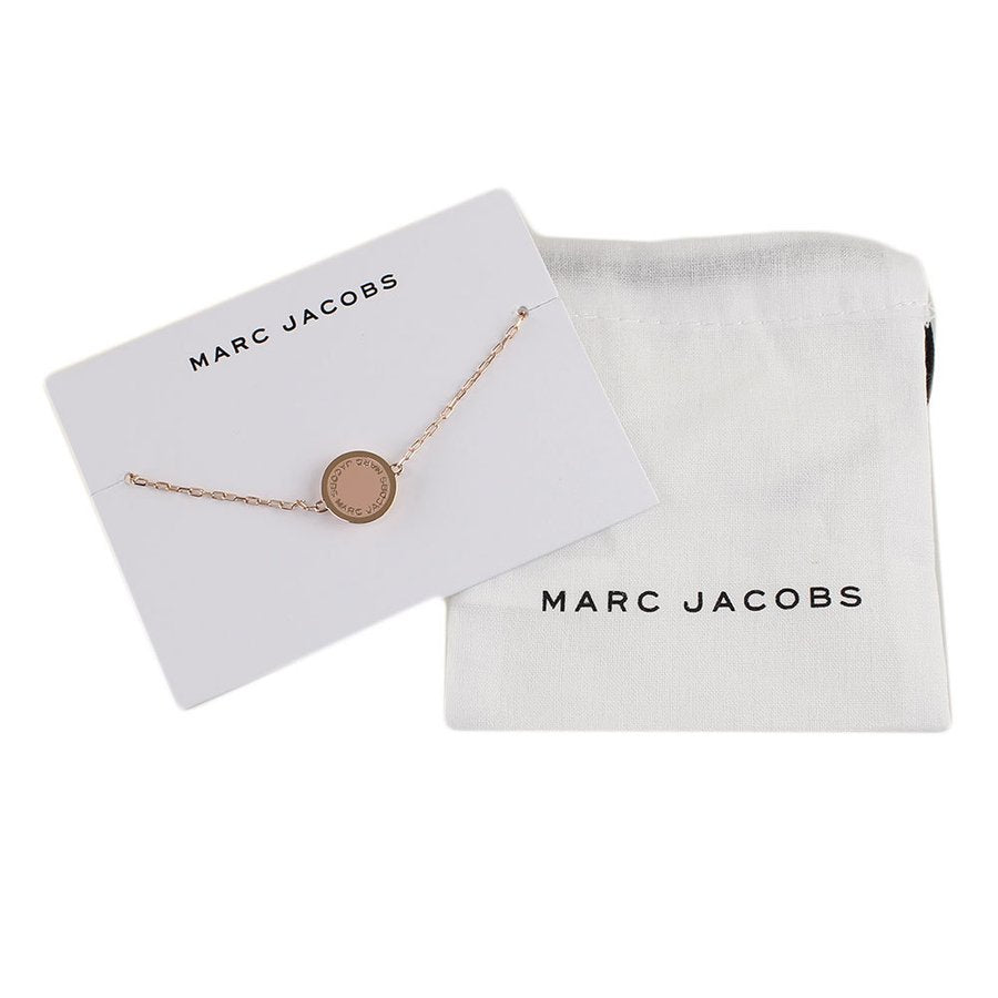 Marc Jacobs-MARC JACOBS Peach/Rose Gold Logo Disc Enamel Bracelet