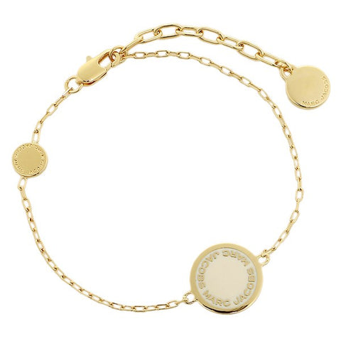 Marc Jacobs-MARC JACOBS Cream Logo Disc Enamel Bracelet