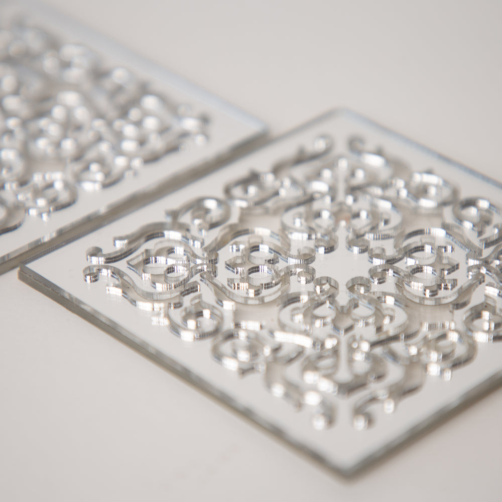 Zee Designs-Motif Silver Coasters