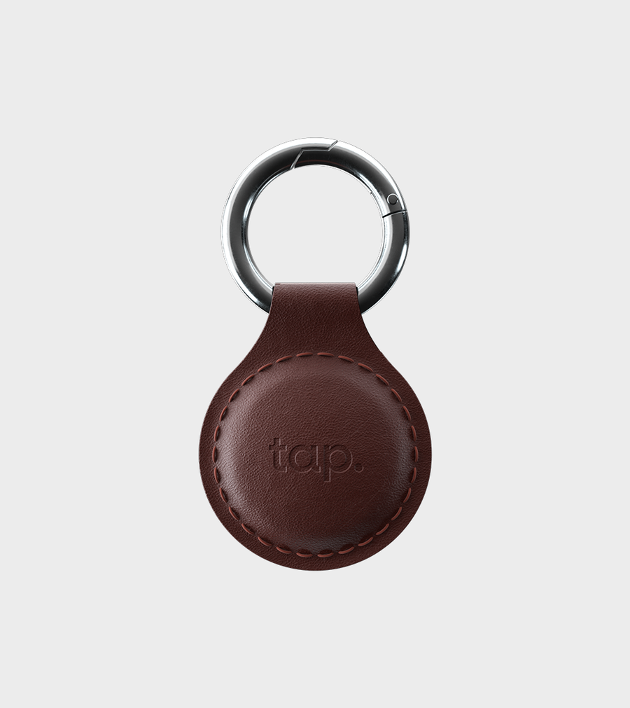 Tap NFC Keychain-Share Everything With A Tap Handmade Natural Leather Brown
