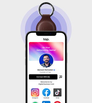 Tap NFC Keychain-Share Everything With A Tap Handmade Natural Leather Brown