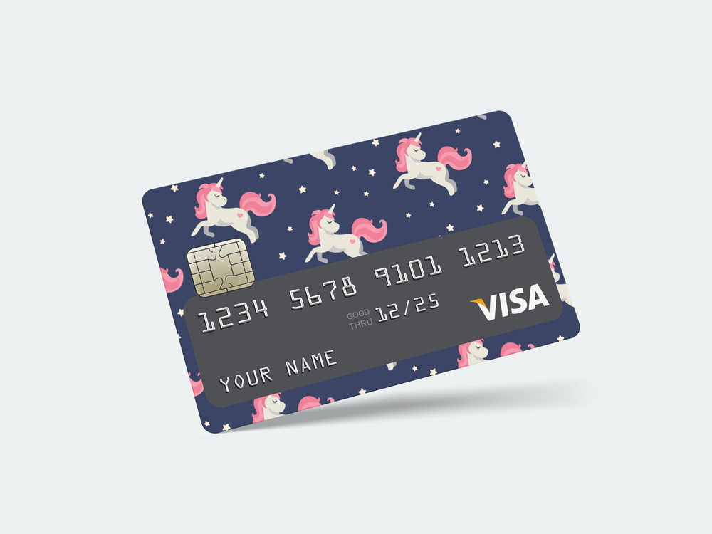 PrintZ-Bank Card Sticker Unicorns